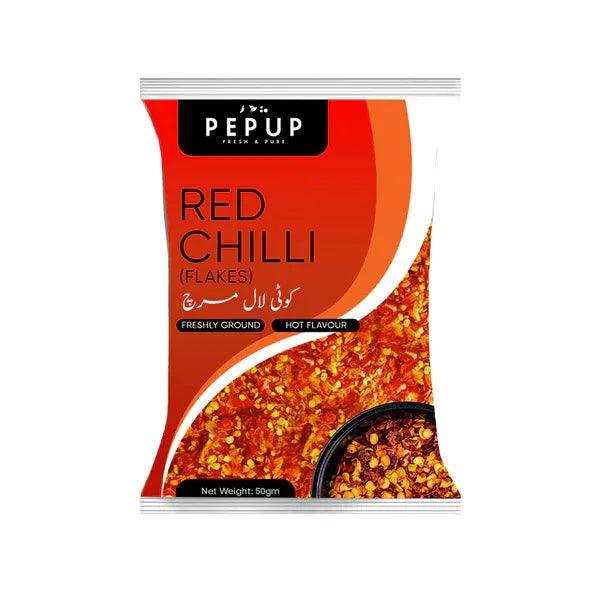 RED CHILLI FLAKES 50GM - Baqa Foods