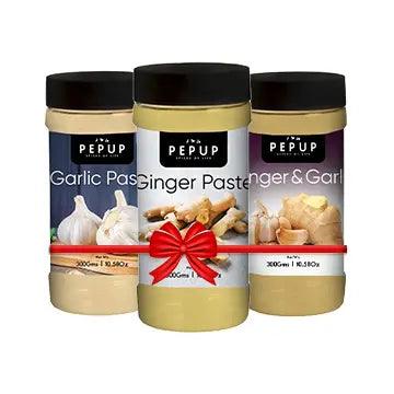 GINGER PASTE+GARLIC PASTE+GINGER & GARLIC PASTE- PACK OF 3 - Baqa Foods